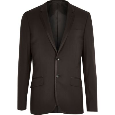 Black contrast trim tux jacket